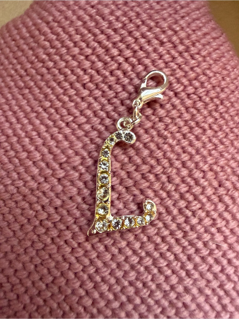 Silvertone Crystal 'L' Initial Pendant Charm - Women's Jewelry